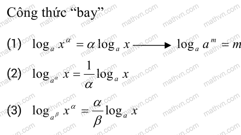 công thức đạo hàm logarit